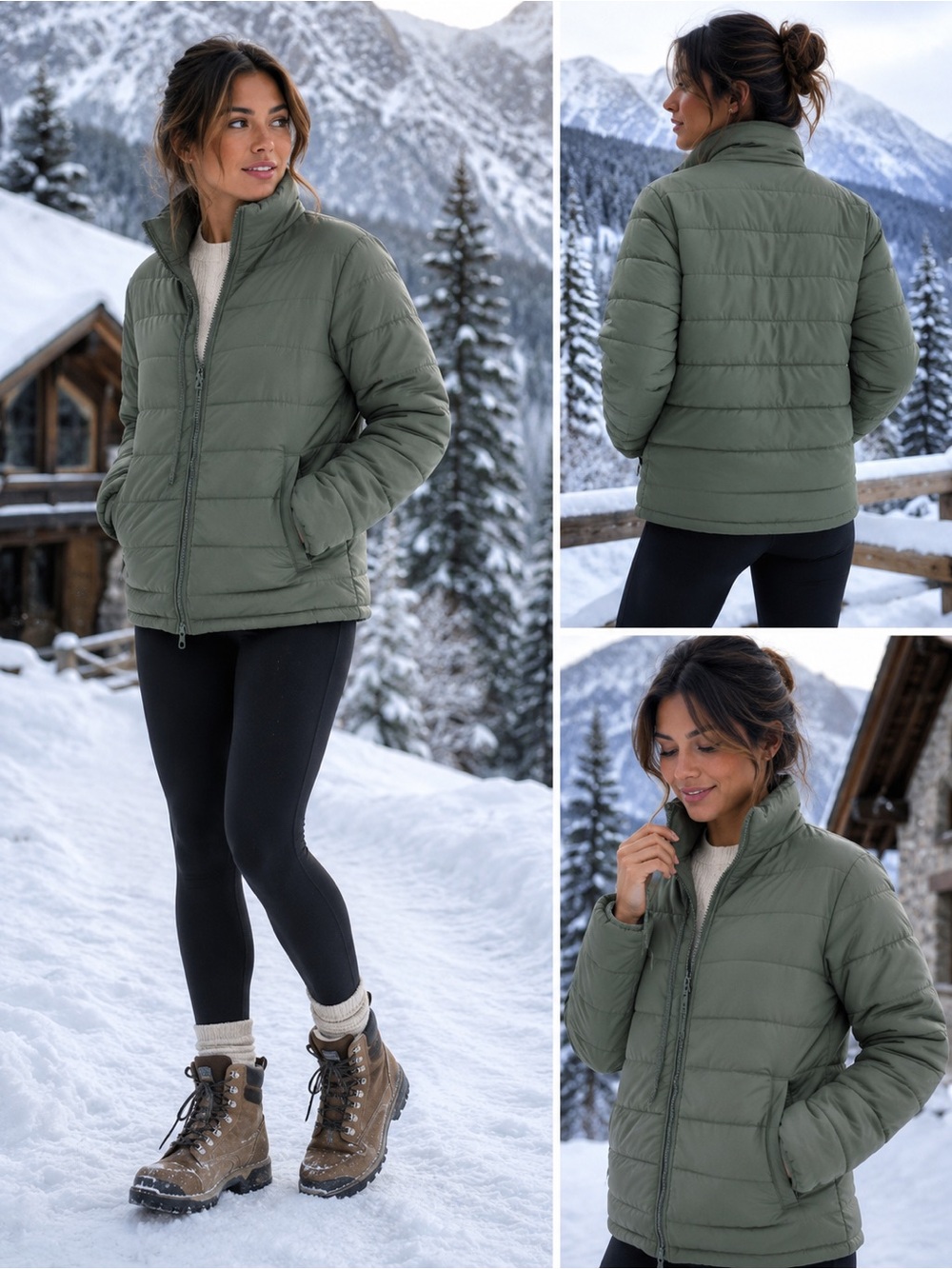 GAP Olive Green Women's Puffer Jacket